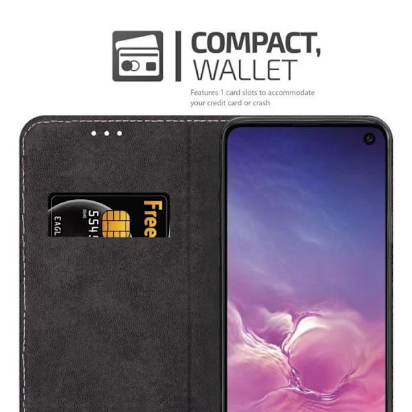 Coque Samsung Galaxy S10e - CADORABO - Hållare ROSA SVART - Syntetläder - Magnetisk stängning - Ställfunktion SV: SVART ROSA