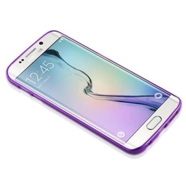 Samsung Galaxy S6 EDGE-fodral i LILA från Cadorabo (BORSTAD METAL Design) Ultratunt mjukt silikongel TPU-fodral med