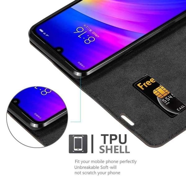 Fodral för Xiaomi RedMi 7 Skal i MÖRK BRUN brun