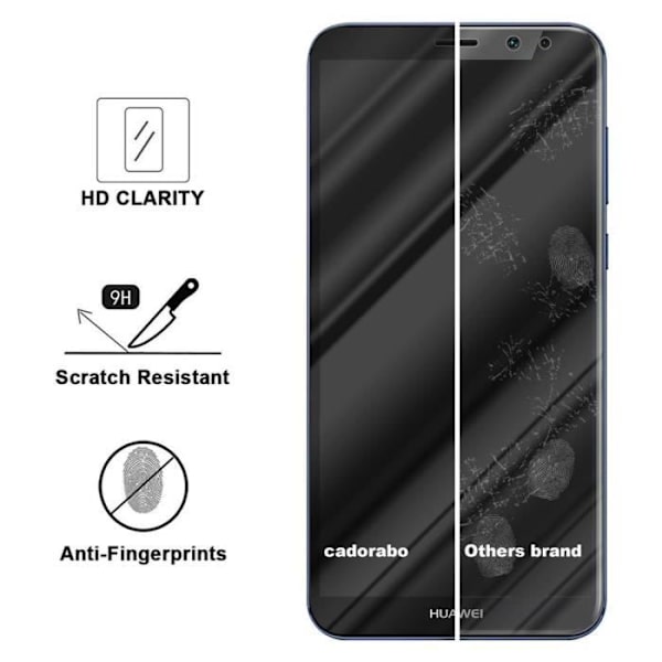 Härdat glas för Huawei MATE 10 LITE TRANSP, SVART skyddsfilm Huawei MATE 10 LITE helskärm Huawei MATE 10 LITE härdat
