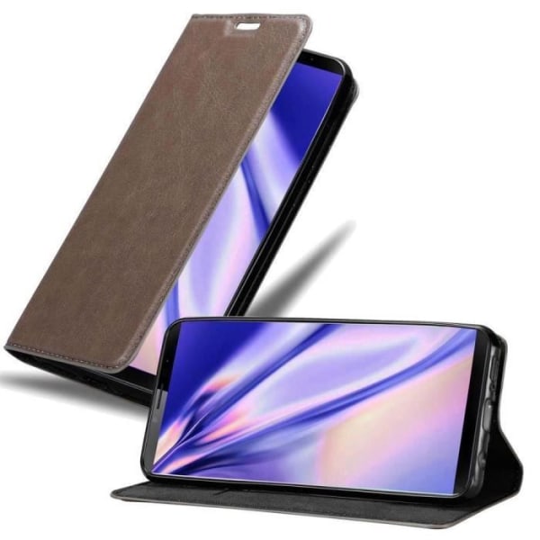 Coque - CADORABO - Cubot X19 - Syntetiskt läder - Brun - Magnetisk stängning utan flik kastanj