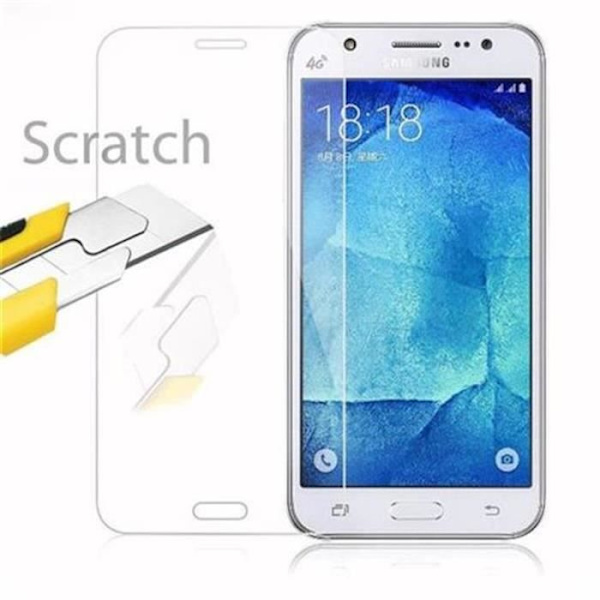 Cadorabo skärmskydd för Samsung Galaxy J5 (5) - 2015 modell 0,3 mm rundade hörn HÖG TRANSPARENS härdat glas Transparent