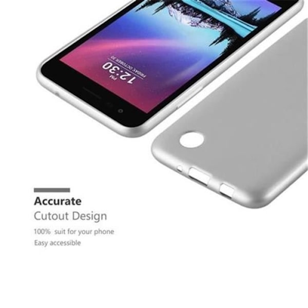 LG K4 2017 fodral i METALLIC SILVER från Cadorabo (METALLIC MATTE Design) Ultratunt mjukt silikongel TPU-skydd med anti