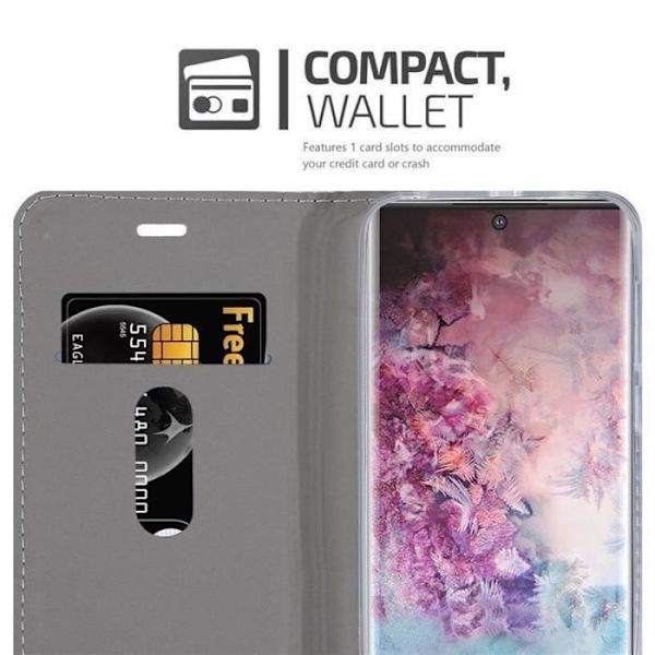 Coque portefeuille - CADORABO - Samsung Galaxy NOTE 10 PLUS - Similicuir - Svart - Horisontell ställning Svart