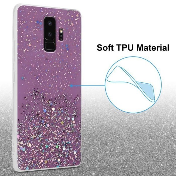 Coque - CADORABO - Samsung Galaxy S9 PLUS - Lila - Glitter - Skydd av silikon TPU Lila