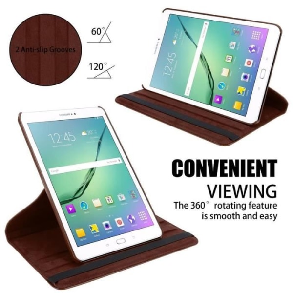 Fodral för Samsung Galaxy Tab S2 - Cadorabo - Brunt - Syntetiskt läder - Inbyggd ställning - 9,7 tum kastanj