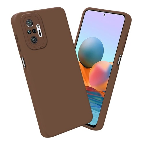 Skyddande skal för Xiaomi RedMi NOTE 10 PRO i FLUID BRUN, fodral, etui, silikon TPU flexibelt skydd kastanj