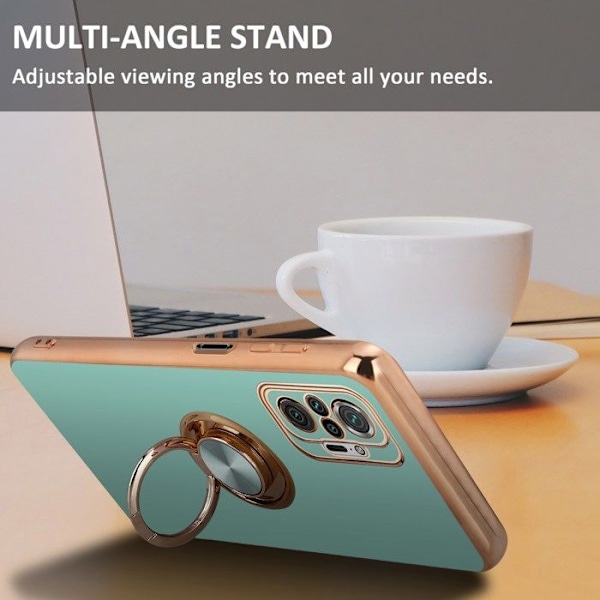Hus för Xiaomi RedMi NOTE 10 PRO Fodral i Glansig Turkos - Guld Etui Case Cover Silikon TPU flexibel med Kameraskydd Grön