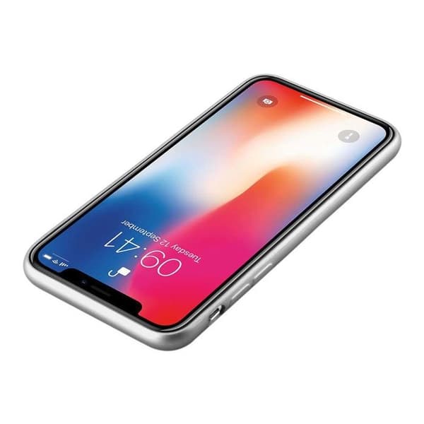 Skyddsfodral för iPhone X / XS Metallic Silver Matt Design Grå