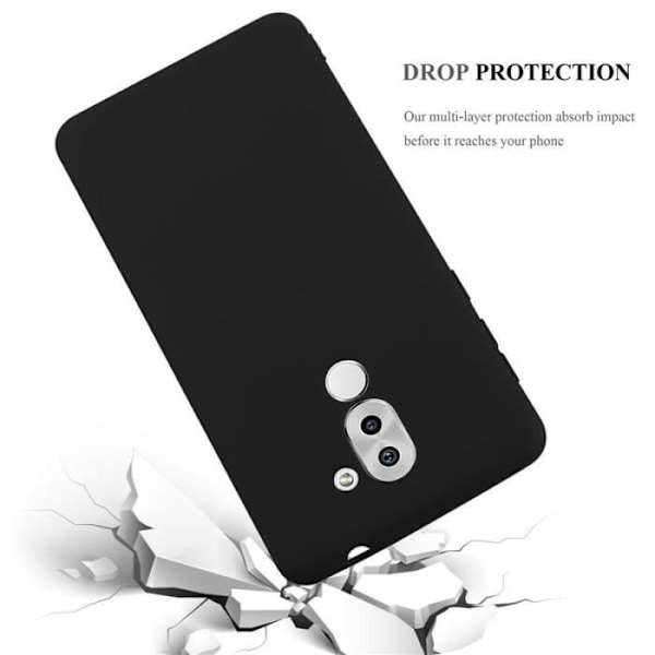 Skyddsskal - CADORABO - Honor 6X - Silikon TPU - Stötabsorberande - Tunn och Lätt Design Svart