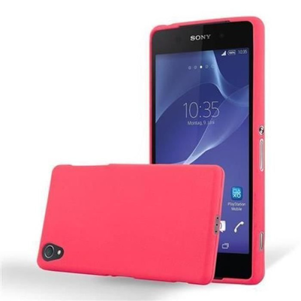 Sony Xperia Z2 FROST Fodral RÖD Cadorabo DESIGN FROST TPU Silikonskydd Fodral Skydd Ultra Slim Fin Bumper