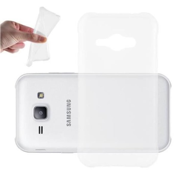 Samsung Galaxy J1 ACE COMPLETE TRANSPARENT Fodral Cadorabo DESIGN AIR TPU Silikonskydd Fodral Skydd Ultrasmal stötfångare