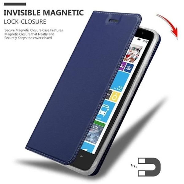 Fodral - CADORABO - Nokia Lumia 1320 - Blå - Halvstyv - Magnetisk stängning Blå