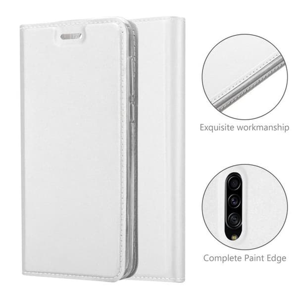 Flipfodral för Samsung Galaxy A90 5G Etui i KLASSISK SILVER Plånbok Stötsäker Grå