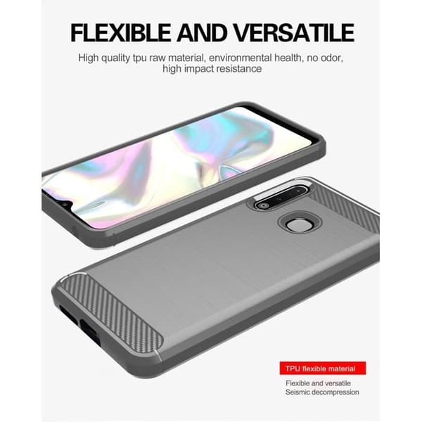 Skyddsfodral för Samsung Galaxy A70e BORSTAD GRÅ Kolfiberdesign Grå