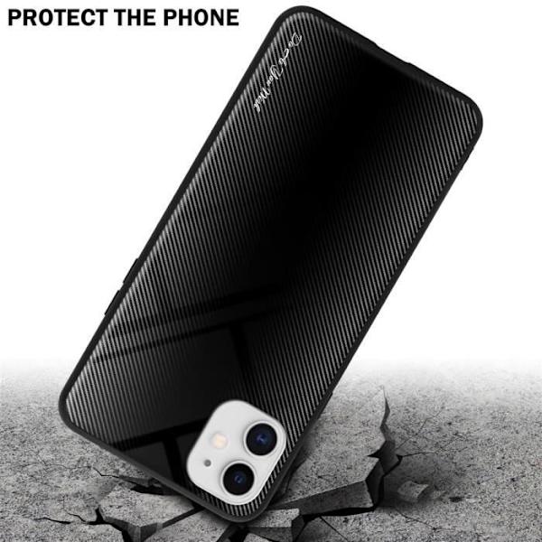Cadorabo Fodral för Apple iPhone 11 i OPAL SVART Skyddsfodral Fodral i härdat glas och TPU silikon
