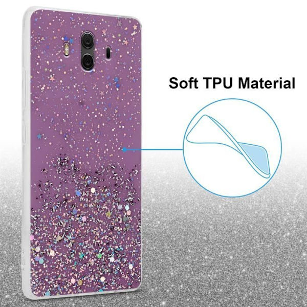 Coque - CADORABO - MATE 10 / NOVA 2i - Lila - Paljetter - Ultra tunn, lätt Lila