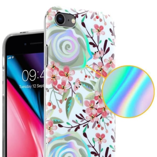 Cadorabo Fodral för Apple iPhone 7 / 7S / 8 / SE 2020 PEACH BLOSSOMS Skalskydd Blommönster TPU silikonfodral