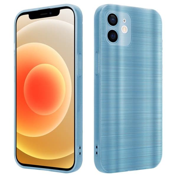 iPhone 12-fodral Borstad Turkos Kameraskydd Blå