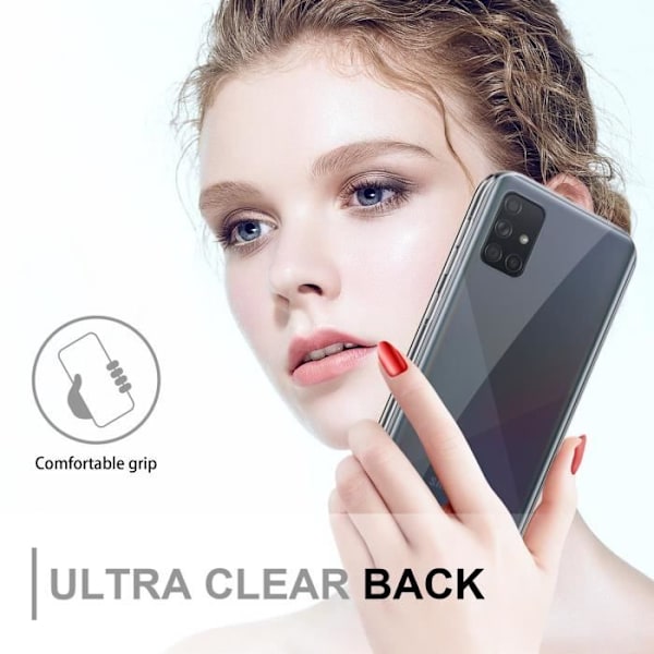 Cadorabo Fodral för Samsung Galaxy A71 4G i Transparent Fodral 360° Helkroppsskydd Skärmskydd Transparent