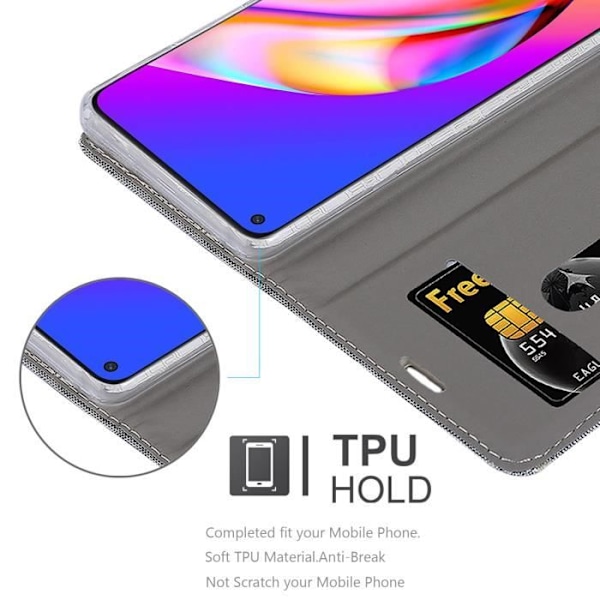 Fodral till Oppo A94 5G Fodral i LJUSGRÅBRUNT Fodral Skyddsmagnetisk stängning LJUSGRÅ BRUN