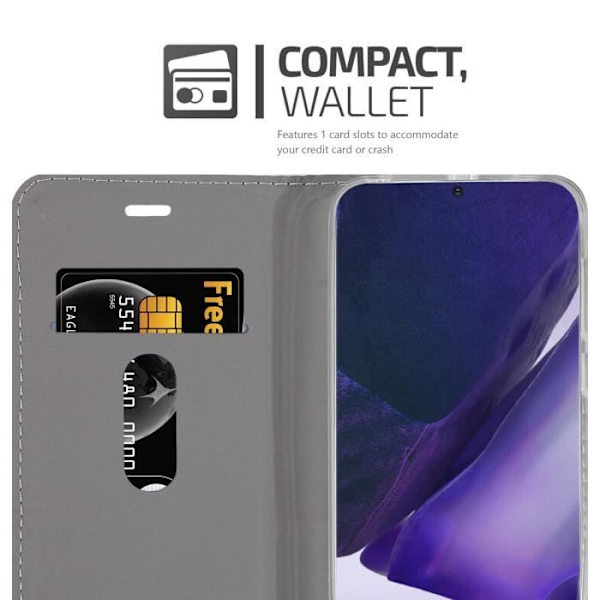 Coque - CADORABO - Samsung Galaxy NOTE 20 ULTRA - MÖRKBLOTT SVART - Magnetisk stängning - Ställfunktion MÖRKBLÅ SVART