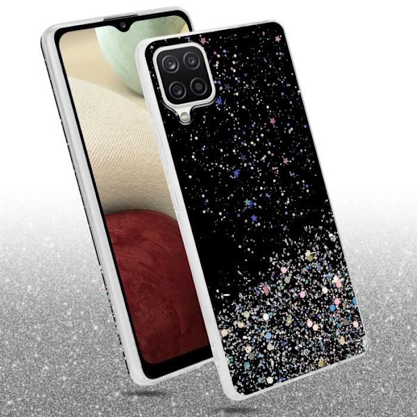 Coque - CADORABO - Samsung Galaxy A12 / M12 - Svart med Glitter - Skydd i TPU-silikon - Ultra Tunn Svart med paljetter