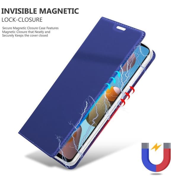 Flip-fodral för Samsung Galaxy A21s i MÖRKBLAU CLASSY Plånbok Stötsäker Blå