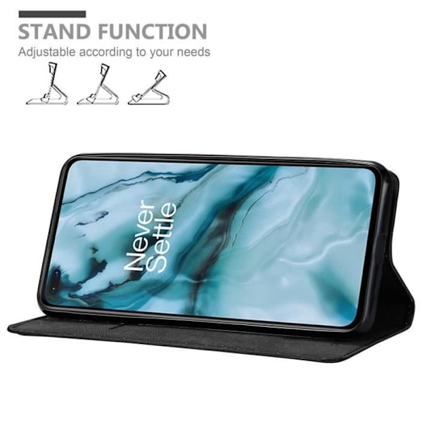 Coque - CADORABO - OnePlus Nord - Svart Natt - Magnetisk stängning - Ställfunktion NATTSVART