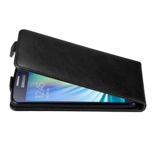 Coque - CADORABO - Samsung Galaxy A3 2015 - Syntetiskt läder - Magnetlås - Komplett skydd Svart