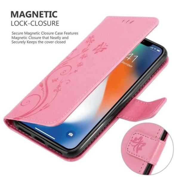 Cadorabo Fodral till Apple iPhone XS i rosa - blommig design