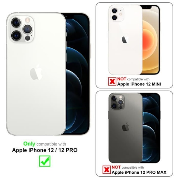 Etui för iPhone 12/12 PRO - CADORABO - Rosafloral - Syntetläder - Ställfunktion - Platser för kort Rosa blommig