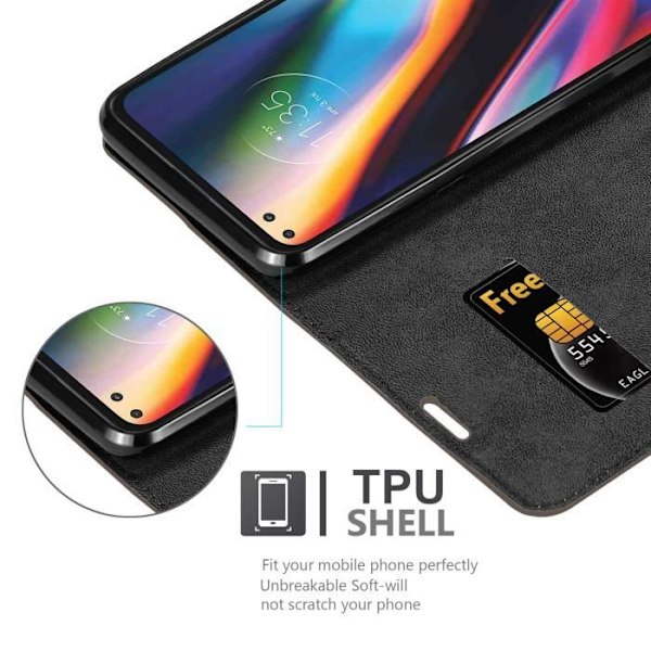 Coque - CADORABO - Motorola MOTO G 5G PLUS - Kaffebrun - Magnetisk stängning - Ställfunktion kaffe brunt
