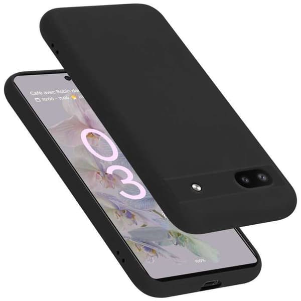Skal för Google PIXEL 6A Stötabsorberande i LIQUID BLACK Svart