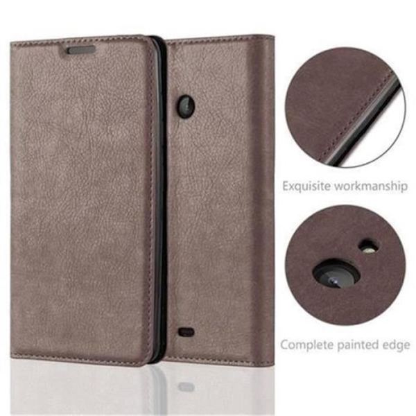 Cadorabo Nokia Lumia 540 Fodral KAFFEBRUNT Osynlig magnetisk STÄNGNING Fodral Fodral stöder stativ och kortplats