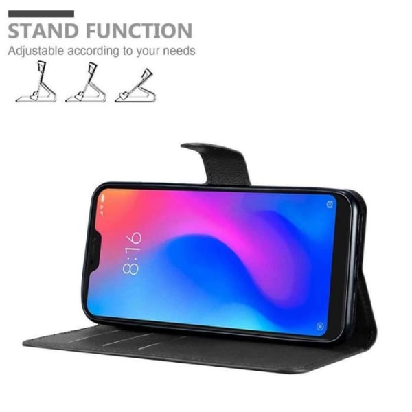 Fodral till Xiaomi Mi A2 LITE / RedMi 6 PRO i JET BLACK Cadorabo Cover Protection magnetisk stängningsstativ funktion