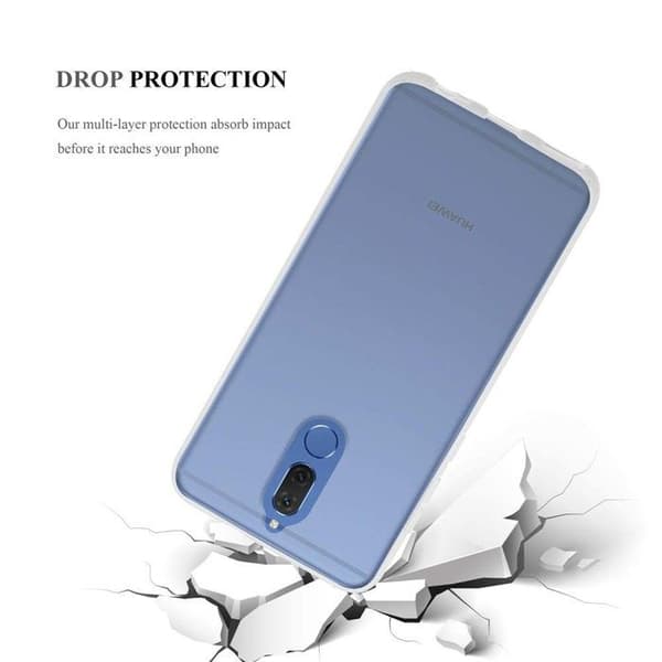 Transparent stötsäker silikonfodral för Huawei MATE 10 LITE Vit