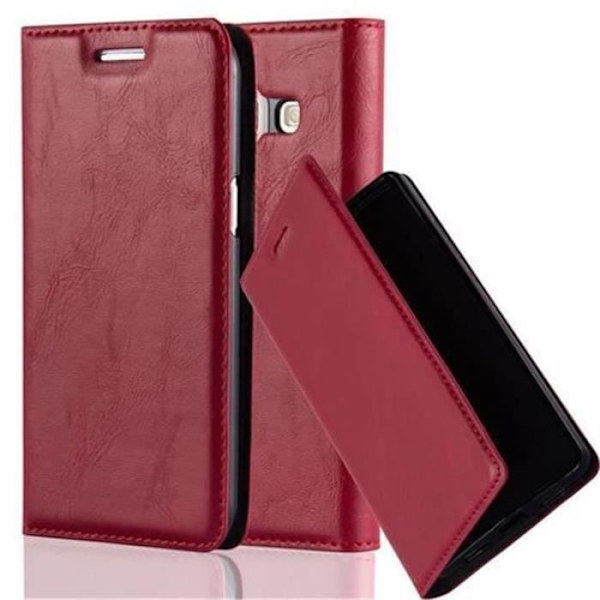 Samsung Galaxy J1 2015 (5) Fodral i ÄPPELRÖD från Cadorabo (INVISIBLE MAGNETIC CLOSURE Design) Fodral med fullständigt skydd