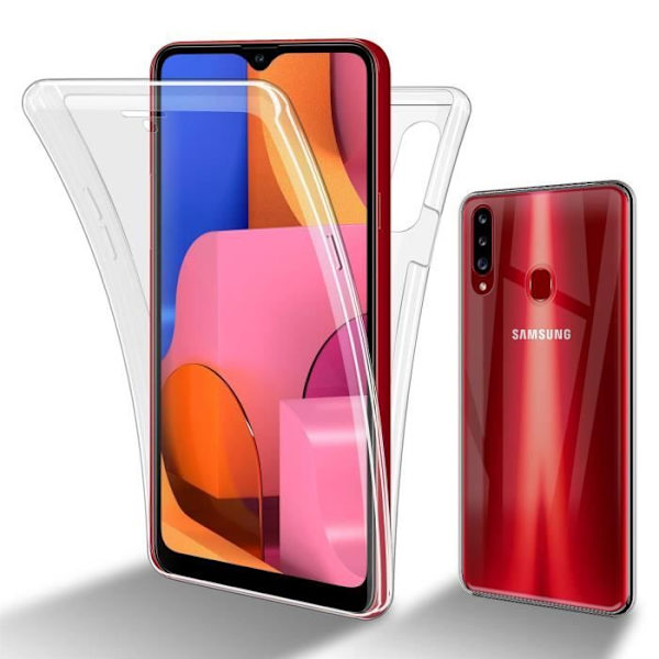 Cadorabo Fodral för Samsung Galaxy A20s i Transparent Fodral 360° Helkroppsskydd Skärmskydd