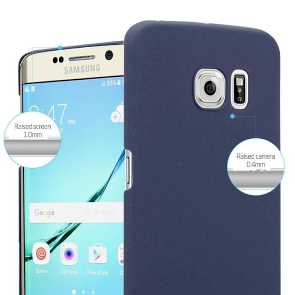 Coque - CADORABO - Samsung Galaxy S6 EDGE - Hårdt Beskyttelse - Mat Design - Blå Farve Blå