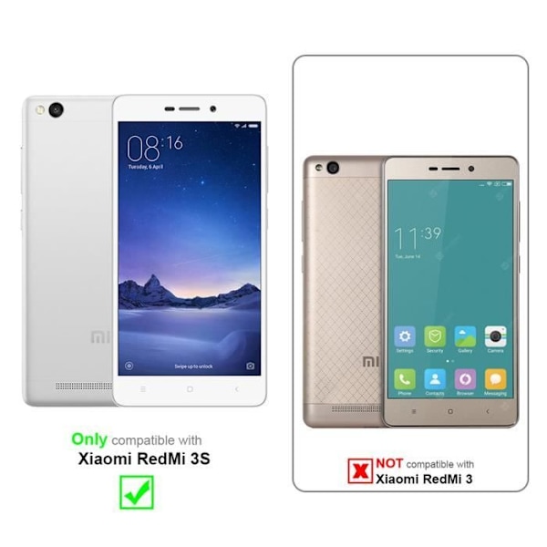 Skyddsglas i härdat glas för Xiaomi RedMi 3S - CADORABO - Repbeständig - Transparent Transparent
