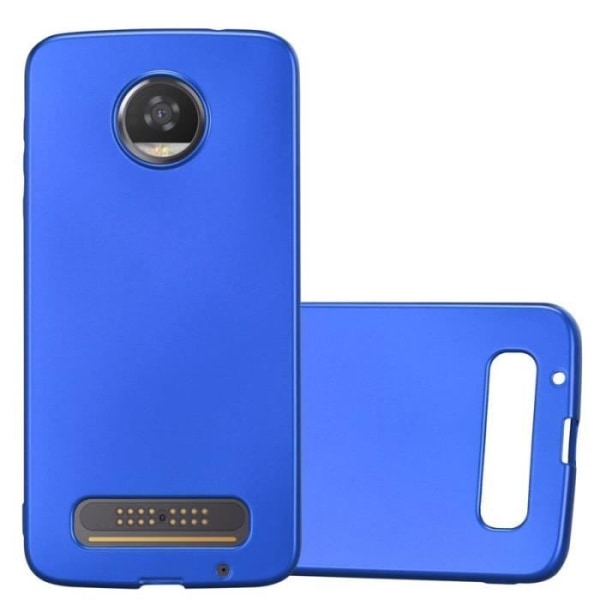 Cadorabo Fodral fungerar med Motorola MOTO Z2 i METALLIC BLUE - Stötsäker och reptålig TPU silikonhölje - Ultratunt