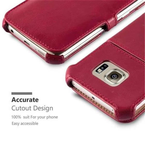 Cadorabo-fodral till Samsung Galaxy S6 EDGE, PASSION RED Icke-magnetisk design EDGE