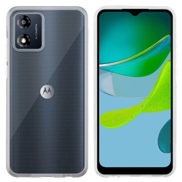 Transparent stötsäker silikonfodral för Motorola Moto E13 Vit