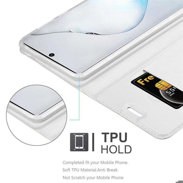 Flipfodral för Samsung Galaxy NOTE 10 Klassisk Silver Plånbok Stötsäker Grå