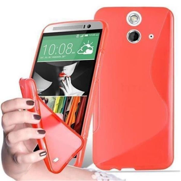 HTC ONE E8 CHERRY RED Fodral Cadorabo DESIGN S Gel TPU Silikonskydd Fodral Skydd Ultra Slim Bumper