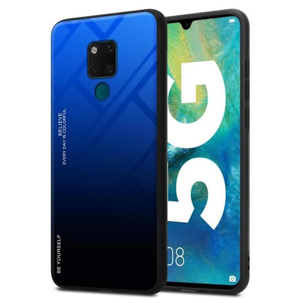 Fodral för Huawei MATE 20 skal i BLÅTT - SVART Fodral skyddsskydd tvåfärgad TPU MÖRKBLÅ