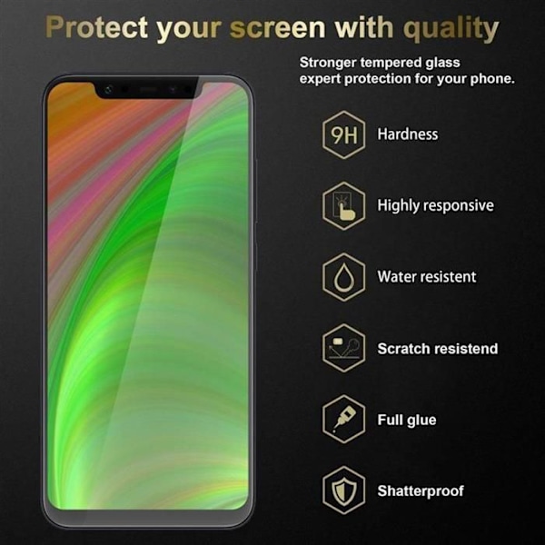 3x Helklart Tempererat skyddsglas för Xiaomi Pocophone F1 Transparent film med HÅRD svart tempererad glas Svart