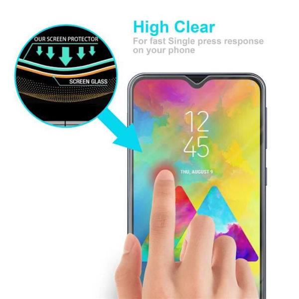 Skärmskydd i härdat glas för Samsung Galaxy M20 Skyddsfilm i HÖGT TRANSPARENT Härdat härdat glas