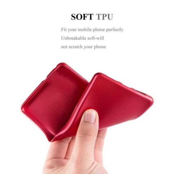 Cadorabo Fodral fungerar med ZTE Blade V7 i METALLIC RED - Stötsäker och reptålig TPU silikonhölje - Ultratunnt skyddande